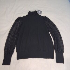 Marled Womens Blouse Shirt Sz Large Long Sleeve Comfort Casual Turtleneck Gothic